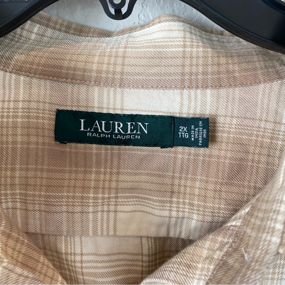 Lauren Ralph Lauren Women’s Plaid Flannel Button Down Size 2X - Picture 4 of 8